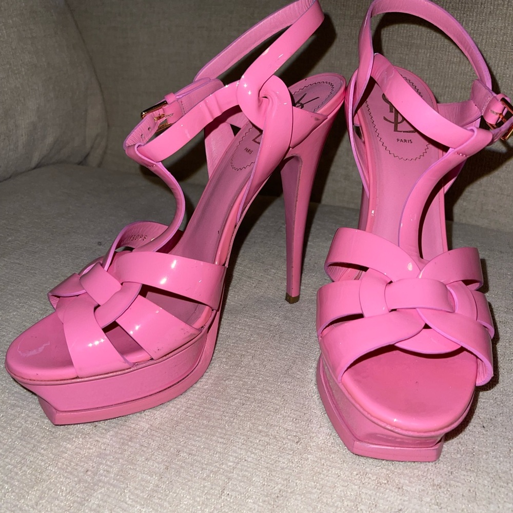 Yves Saint Laurent Tribute Platform Heels Bubble Gum Pink